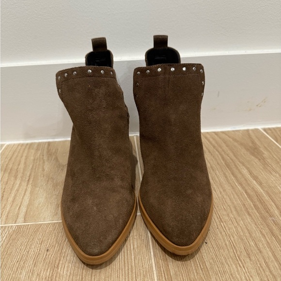 Rebecca Minkoff Lana Suede Split Shaft Booties With Studs - Picture 3 of 6